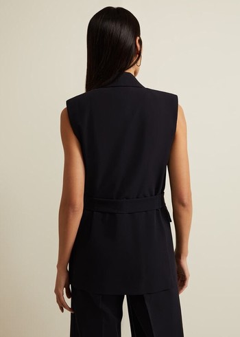 Phase Eight Jade Sleeveless Tailored Jackets Navy USA | 5709386-SY